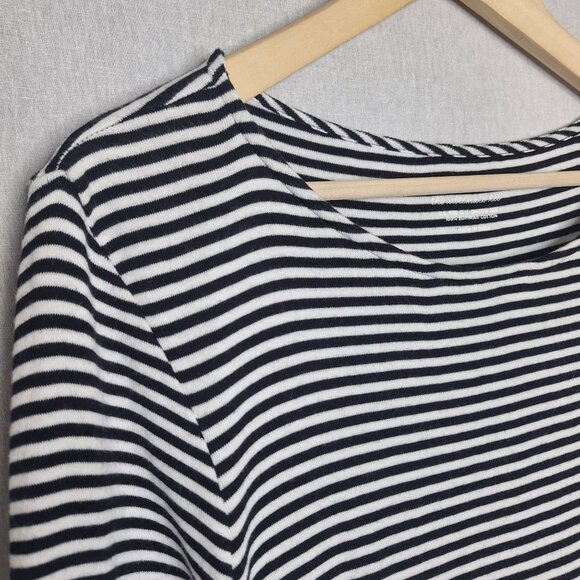💙 Chicos Striped Ultimate Tee with Pockets Cotton Size XL/2X Comfy Relaxed Fit - Picture 5 of 8